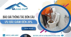 Báo giá thông tắc bồn cầu tại An Giang -【Ưu đãi giảm 20%】