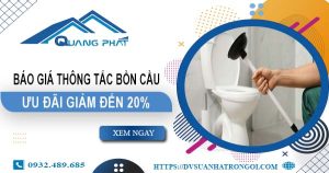Báo giá thông tắc bồn cầu tại Bà Rịa -【Ưu đãi giảm giá 20%】