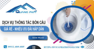 Báo giá thông tắc bồn cầu tại Bắc Ninh – 【Ưu đãi giảm 20%】