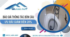 Báo giá thông tắc bồn cầu tại Bến Tre【Ưu đãi giảm giá 20%】
