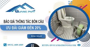 Báo giá thông tắc bồn cầu tại Đà Lạt -【Ưu đãi giảm giá 20%】