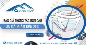 Báo giá thông tắc bồn cầu tại Long Thành【Ưu đãi giảm 20%】