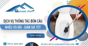Báo giá thông tắc bồn cầu tại Ngã Bảy【Ưu đãi giảm giá 20%】