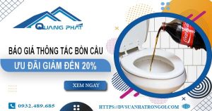 Báo giá thông tắc bồn cầu tại Nha Trang【Ưu đãi giảm 20%】
