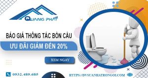 Báo giá thông tắc bồn cầu tại Nhơn Trạch【Ưu đãi giảm 20%】