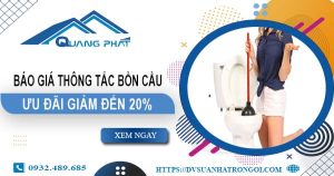 Báo giá thông tắc bồn cầu tại Phan Rang【Ưu đãi giảm 20%】