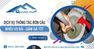 Báo giá thông tắc bồn cầu tại Tp.Hội An -【Ưu đãi giảm 20%】