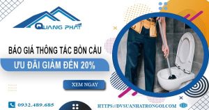 Báo giá thông tắc bồn cầu tại Vĩnh Long -【Ưu đãi giảm 20%】