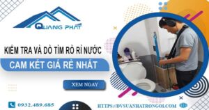 Chi phí kiểm tra và dò tìm rò rỉ nước tại Quận 3【Giá rẻ nhất】